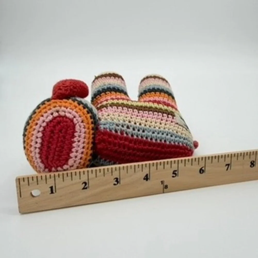 Anne-Claire Petit Crochet Elephant Stuffed Animal Multicolor Striped Knit Toy